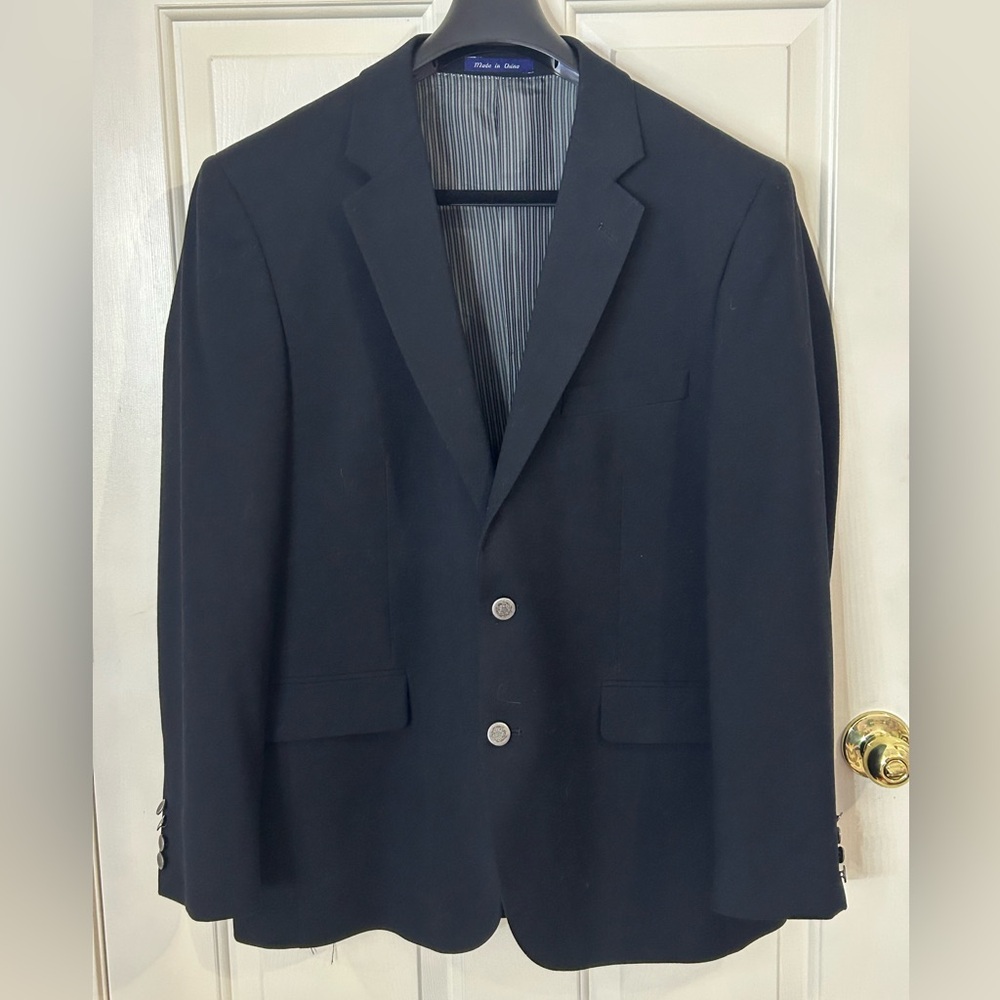 Alan Flusser 42R Poly Viscose Blend 2 Button Sport Coat Blazer - Picture 2 of 12